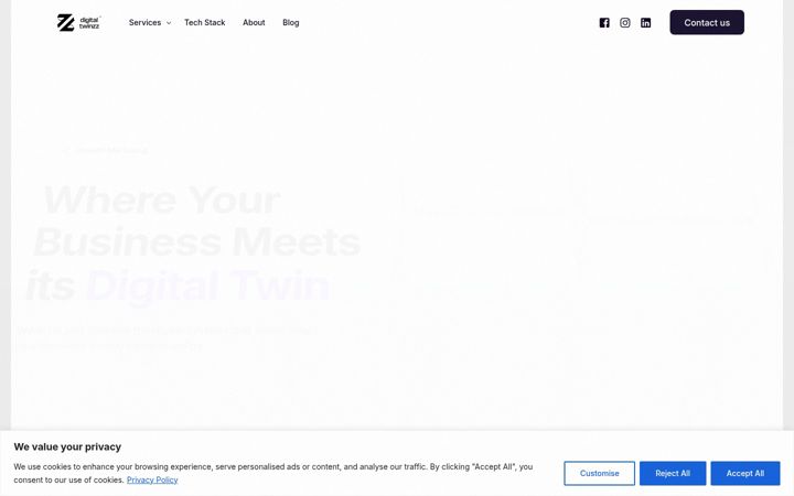 Screenshot of digitaltwinzz.com