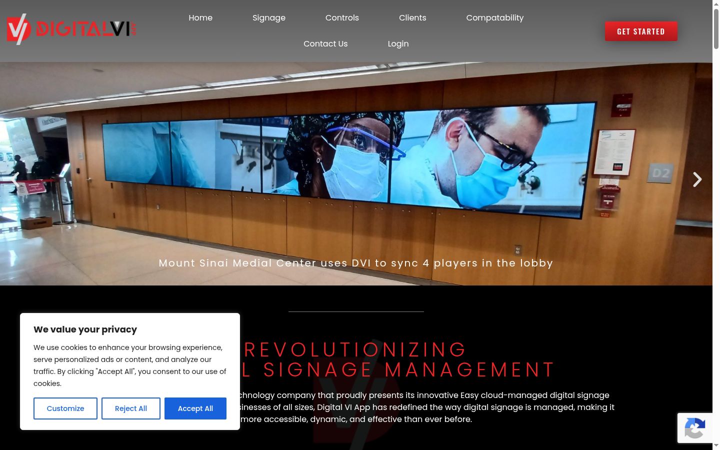 Screenshot of the consent banner shown before any interaction
