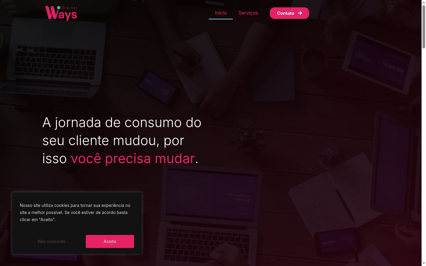 Screenshot of the consent banner shown before any interaction
