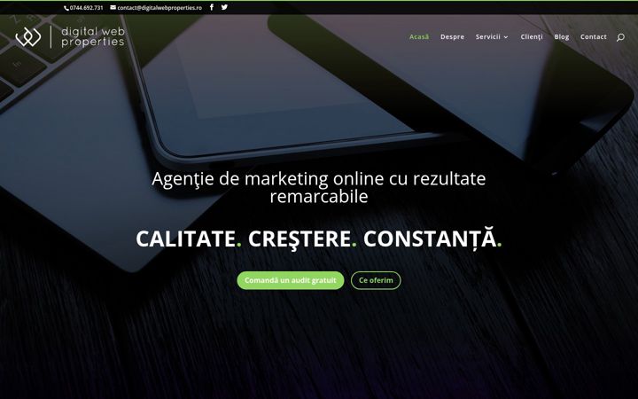 Screenshot stránky digitalwebproperties.ro