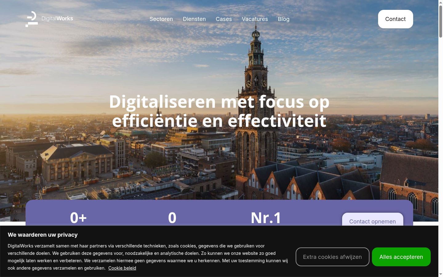 Screenshot of the consent banner shown before any interaction