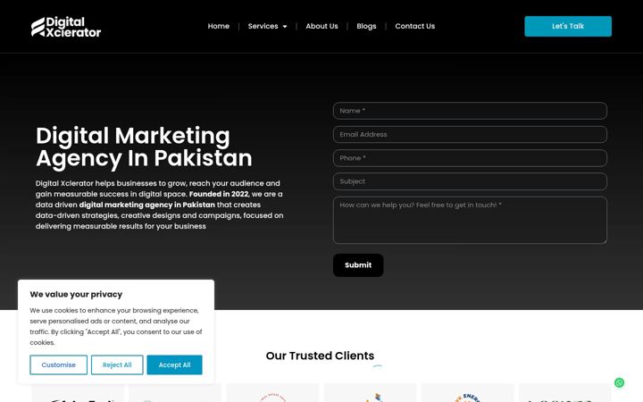 Screenshot of digitalxclerator.com