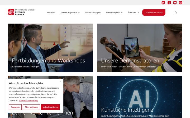 Screenshot of digitalzentrum-rostock.de
