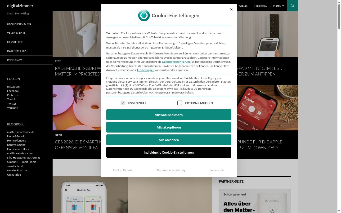 Screenshot of the consent banner shown before any interaction