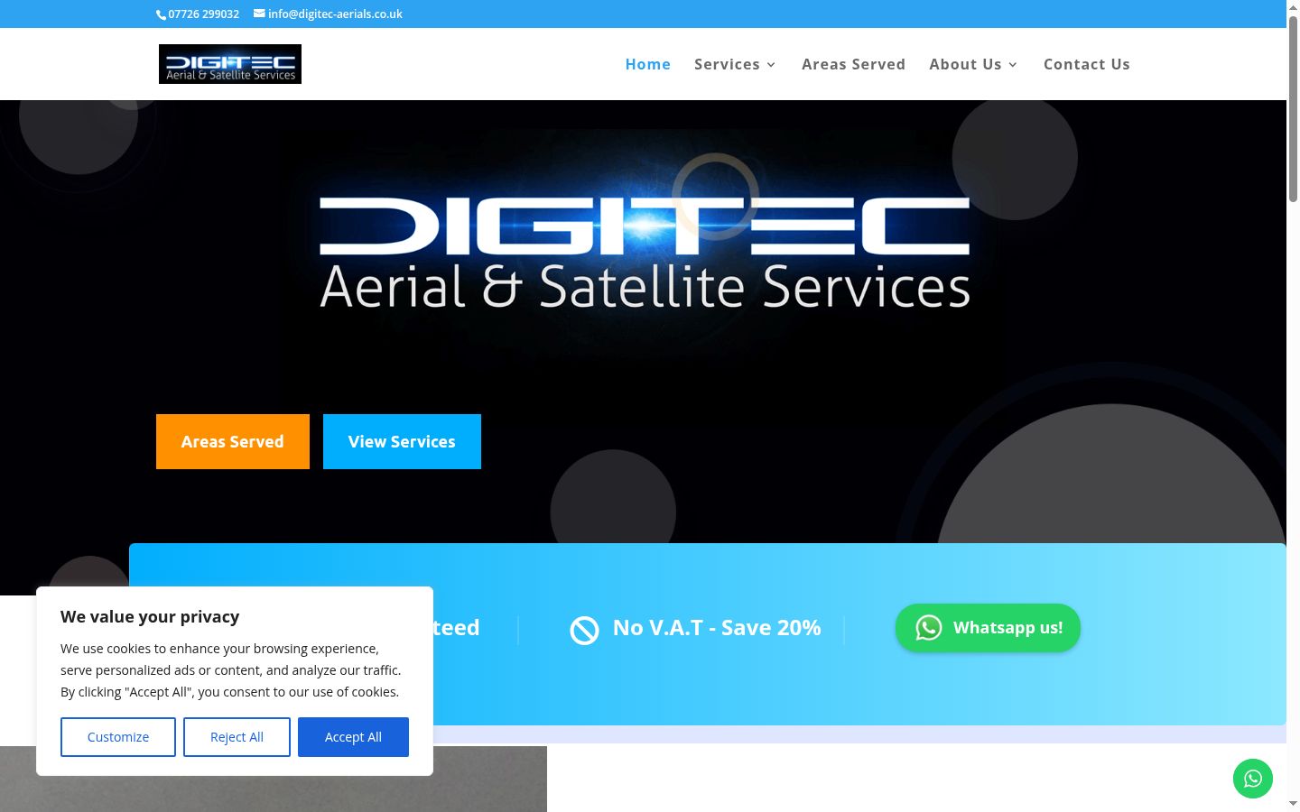 Screenshot of the consent banner shown before any interaction