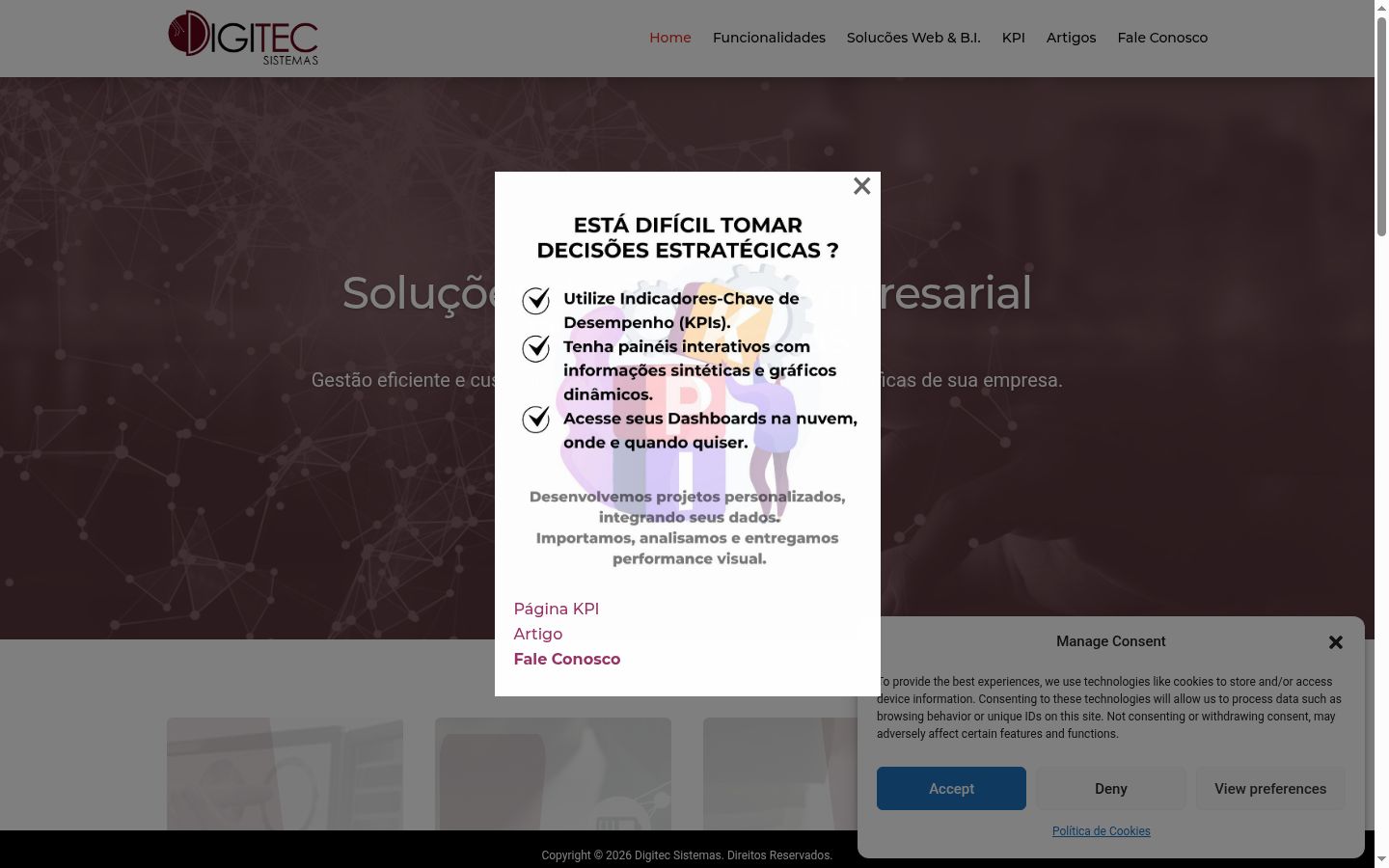 Screenshot of the consent banner shown before any interaction