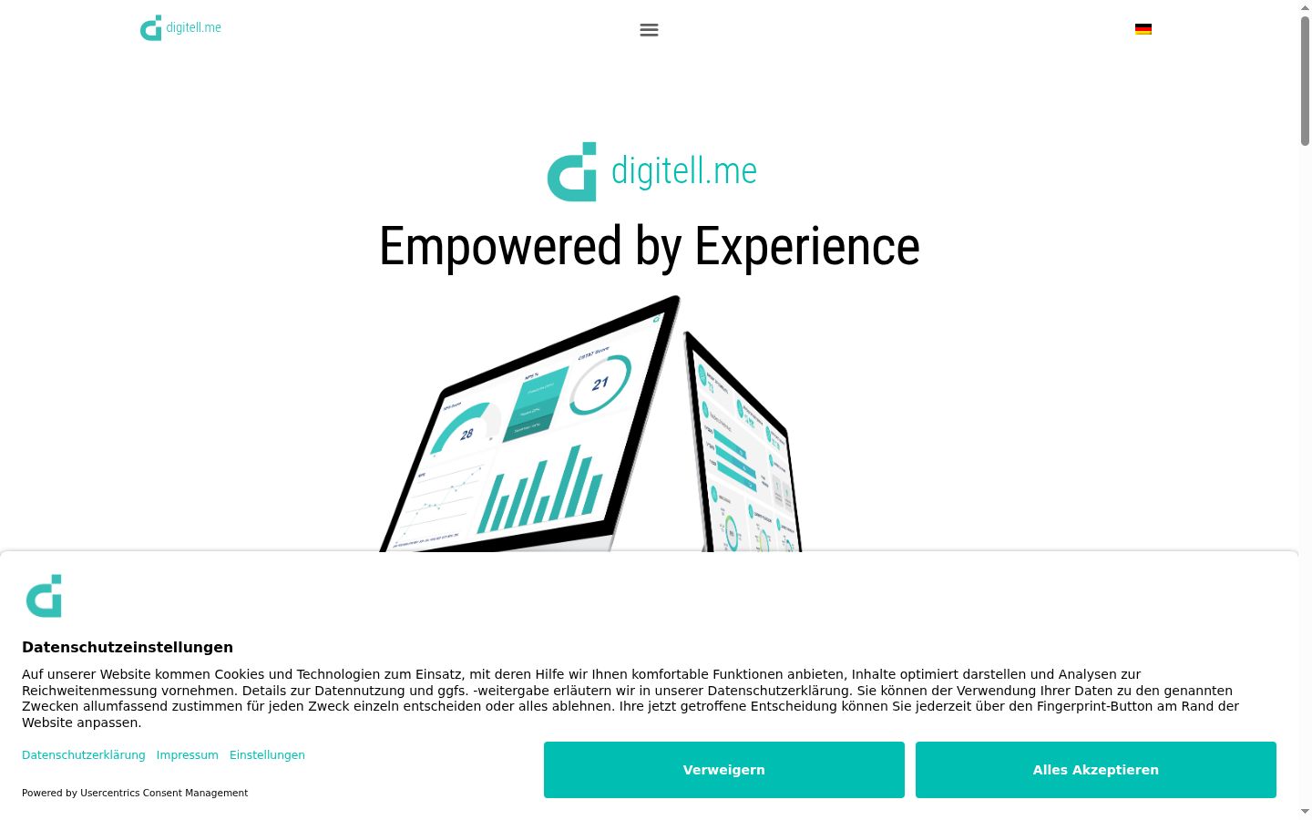 Screenshot of the consent banner shown before any interaction