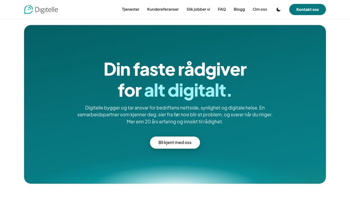 Captură de ecran a digitelle.no