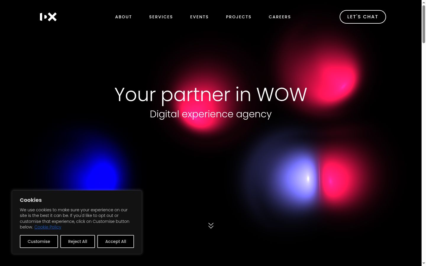 Screenshot of the consent banner shown before any interaction