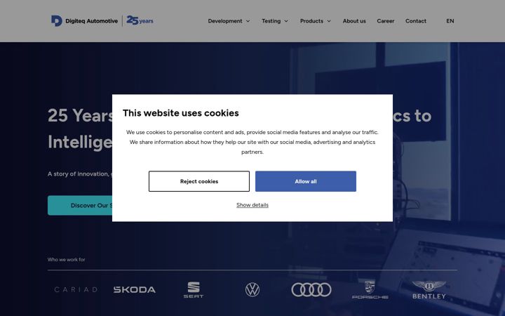 Screenshot of digiteqautomotive.com
