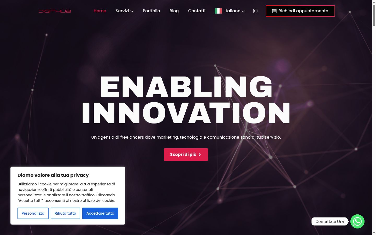 Screenshot of the consent banner shown before any interaction