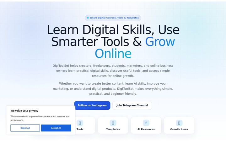 Screenshot of digitoolset.com