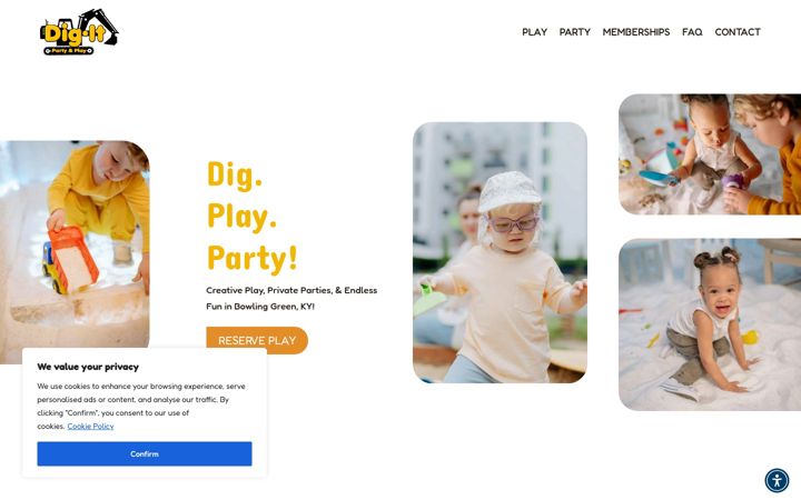 Screenshot of digitpartyandplay.com