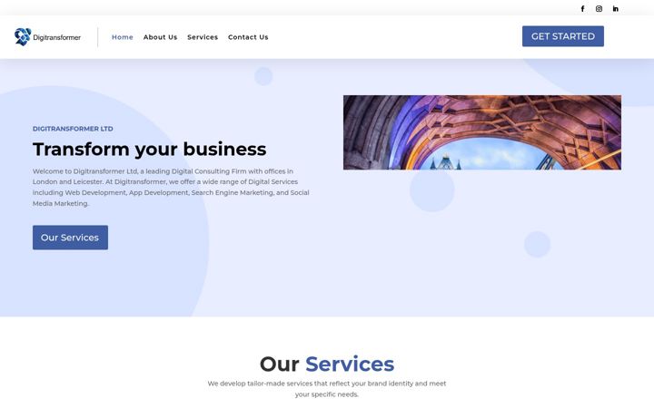 Screenshot of digitransformer.com