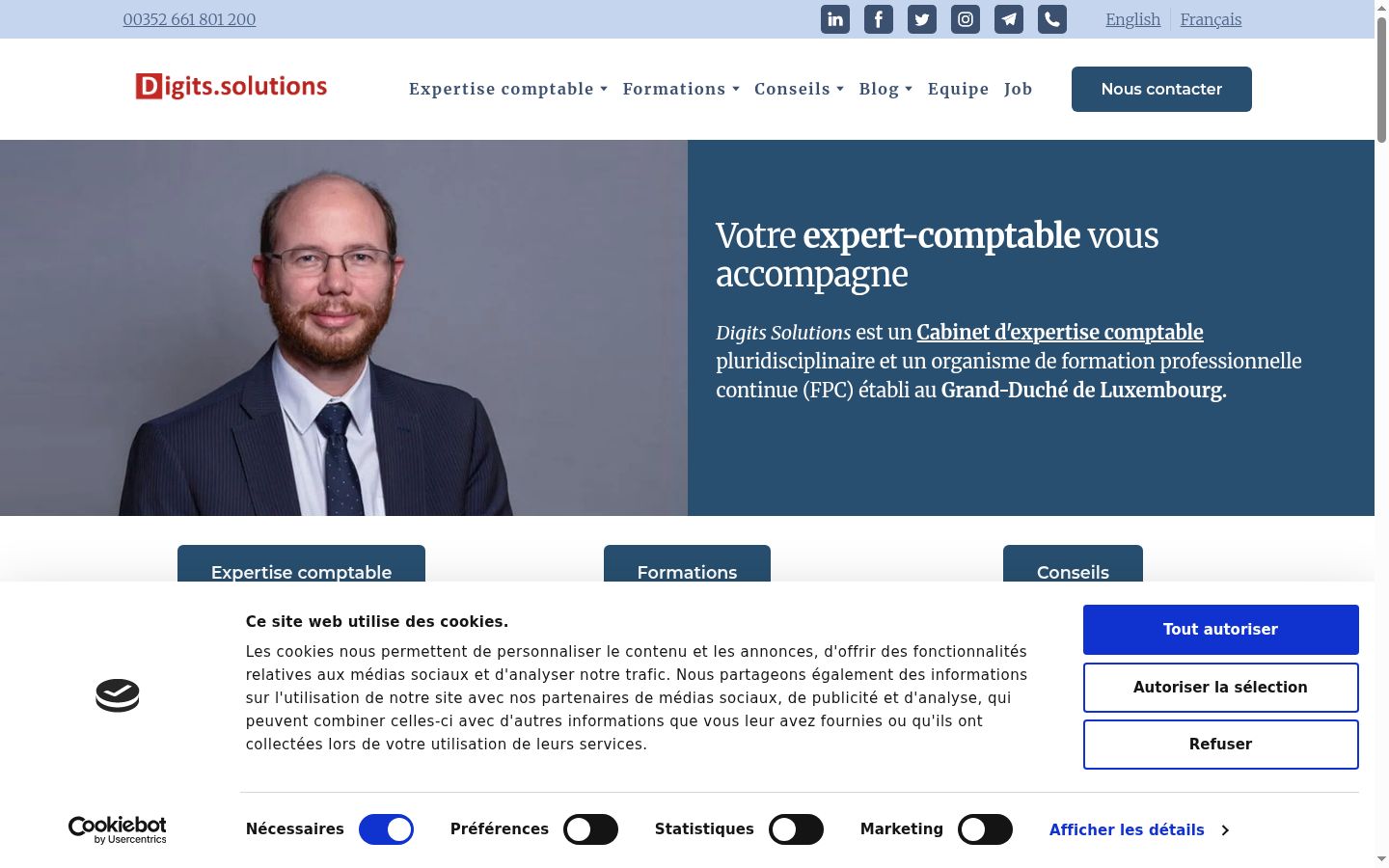 Screenshot of the consent banner shown before any interaction