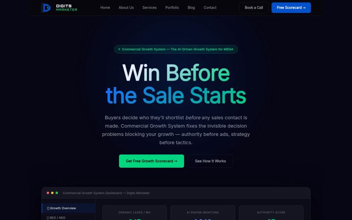 Screenshot of digitsmarketer.com