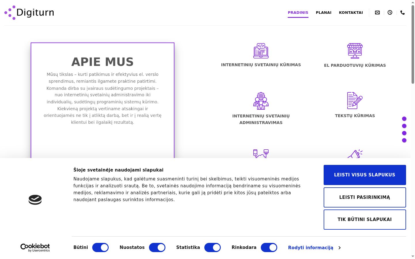 Screenshot of the consent banner shown before any interaction