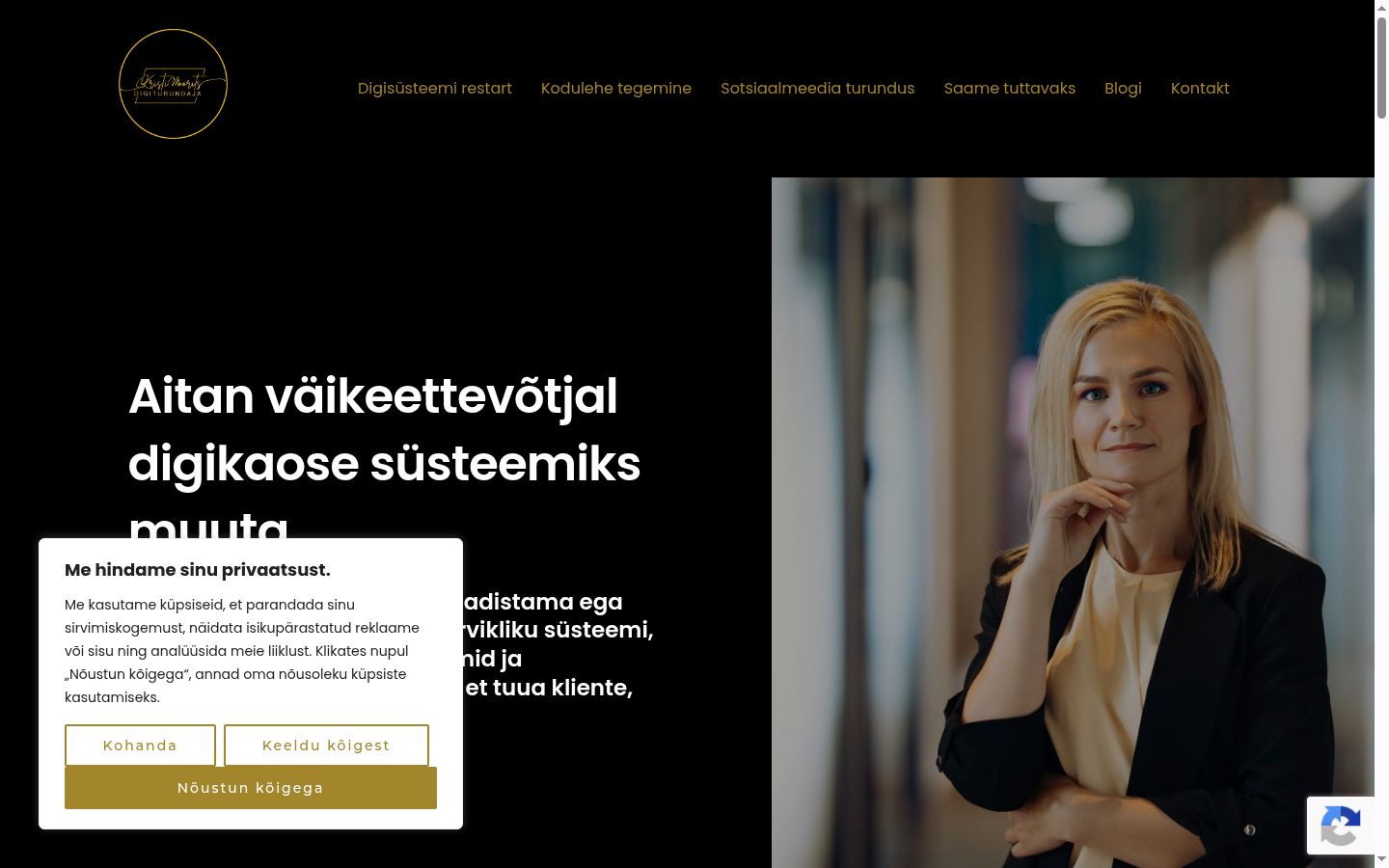 Screenshot of the consent banner shown before any interaction