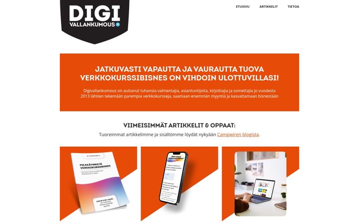 Screenshot di digivallankumous.fi