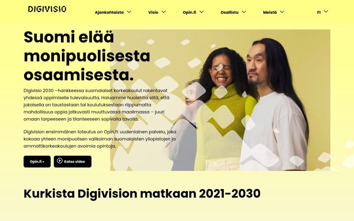 Screenshot di digivisio2030.fi