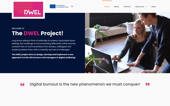 Screenshot of digiwellbeing.eu