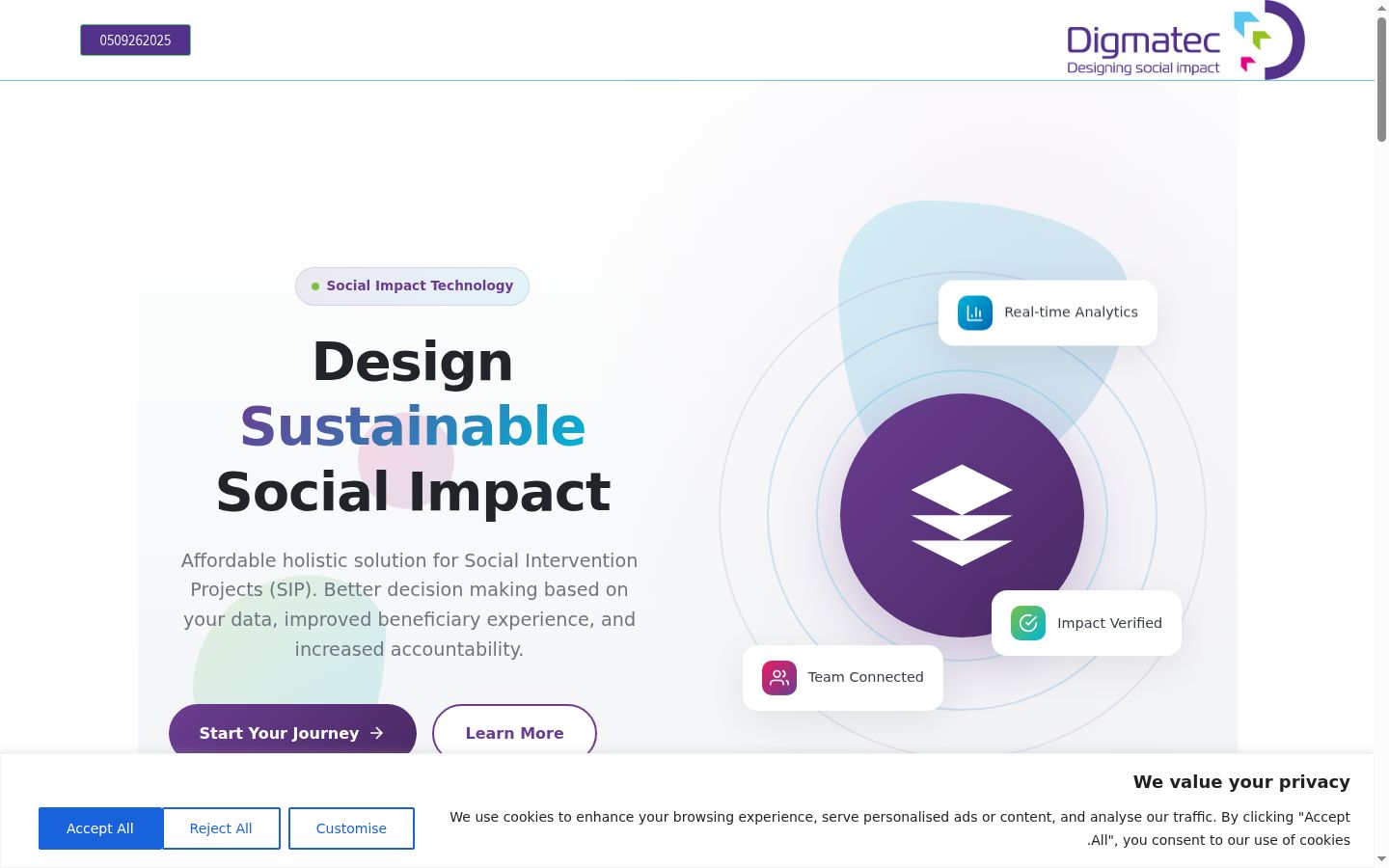 Screenshot of the consent banner shown before any interaction