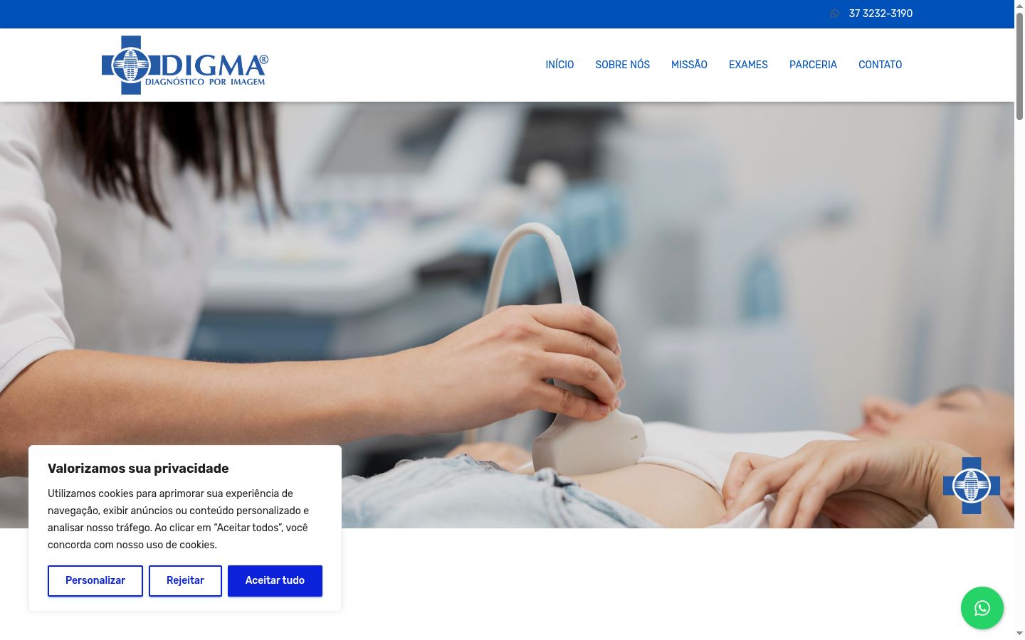 Screenshot of the consent banner shown before any interaction