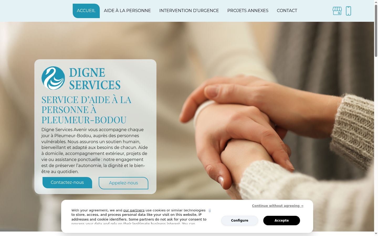 Screenshot of the consent banner shown before any interaction