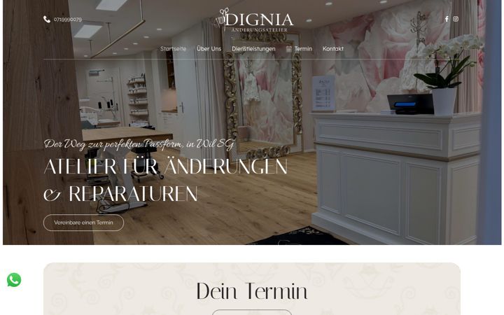 Screenshot of dignia.ch