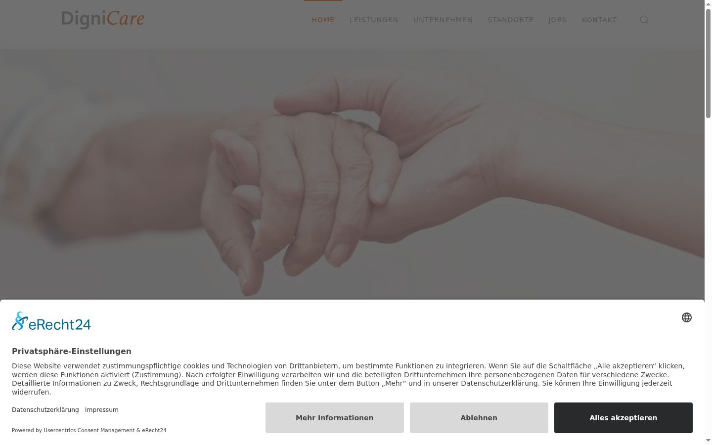 Screenshot del banner di consenso mostrato prima di qualsiasi interazione