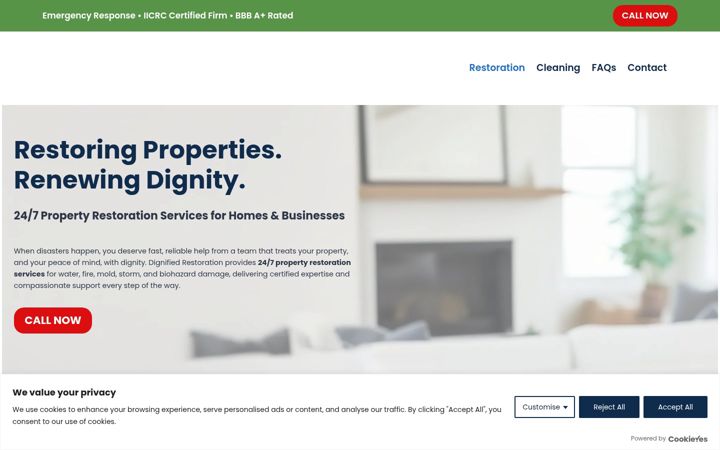 Screenshot of dignifiedrestoration.com