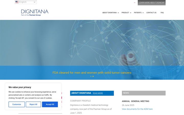 Screenshot of dignitana.com