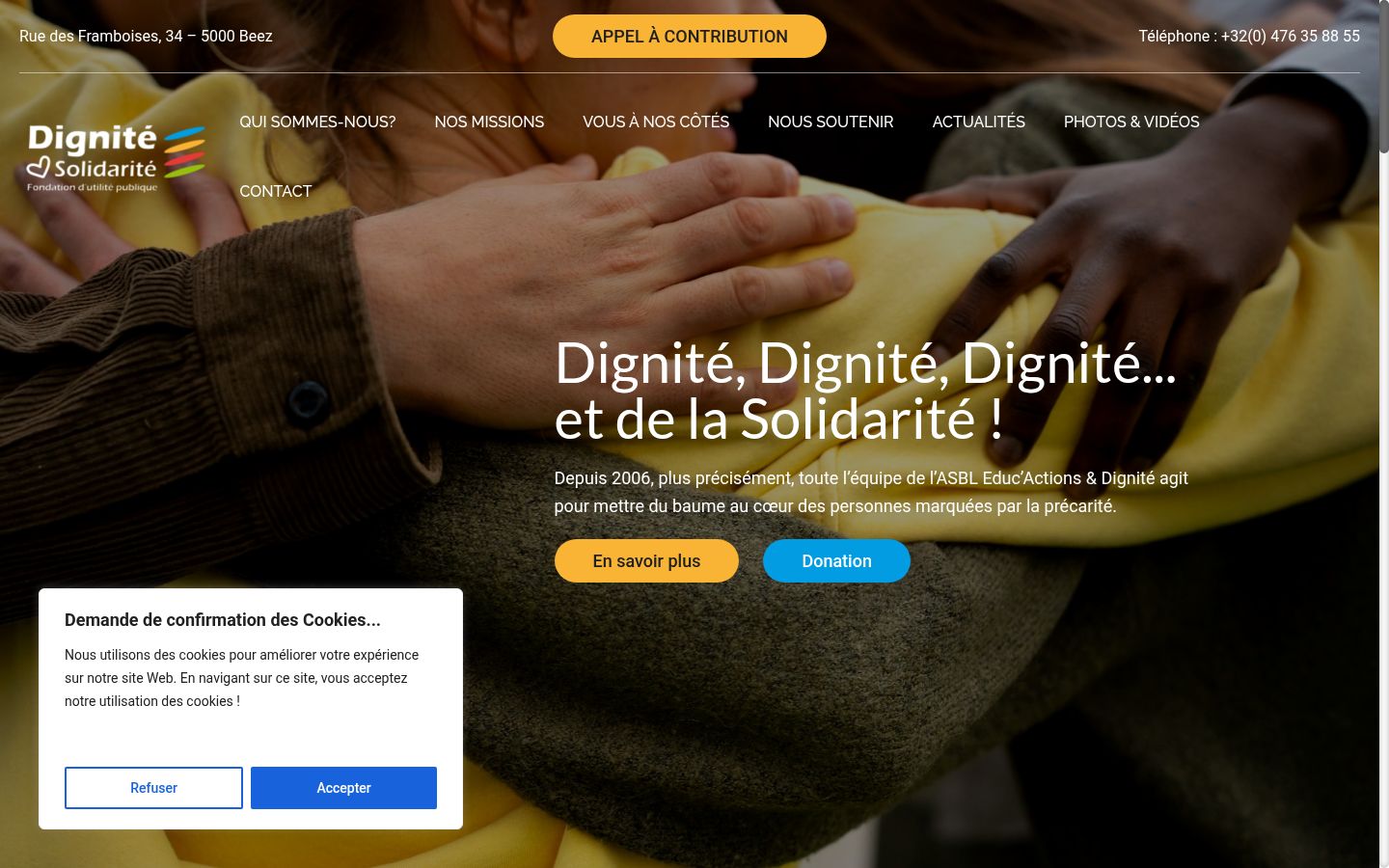 Screenshot of the consent banner shown before any interaction