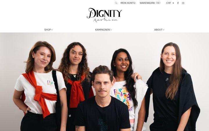 Screenshot of dignityfashion.ch