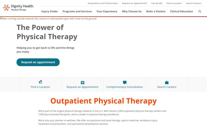 Screenshot of dignityhealthpt.com