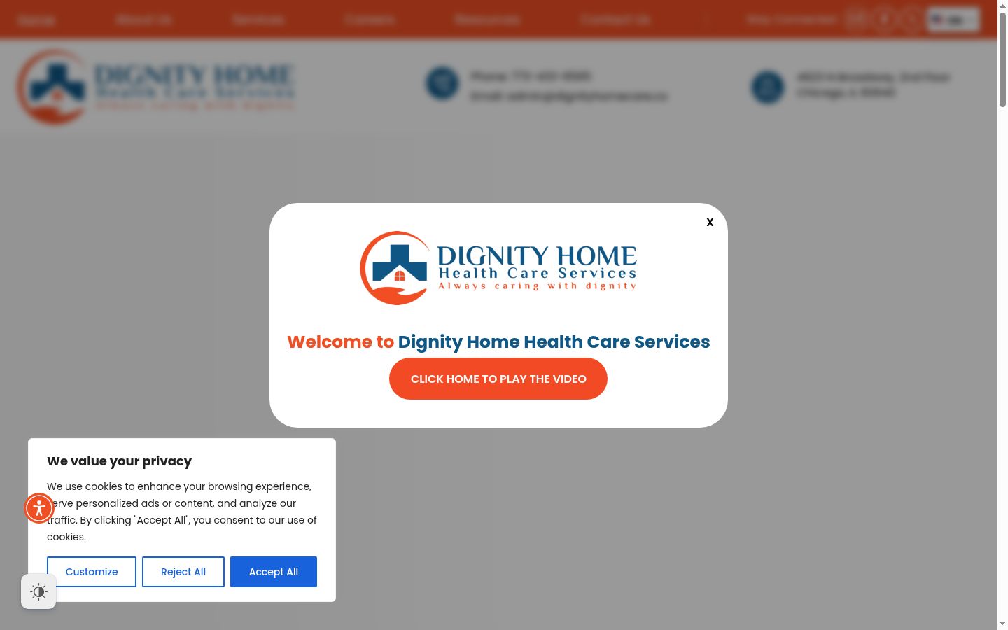 Screenshot of the consent banner shown before any interaction