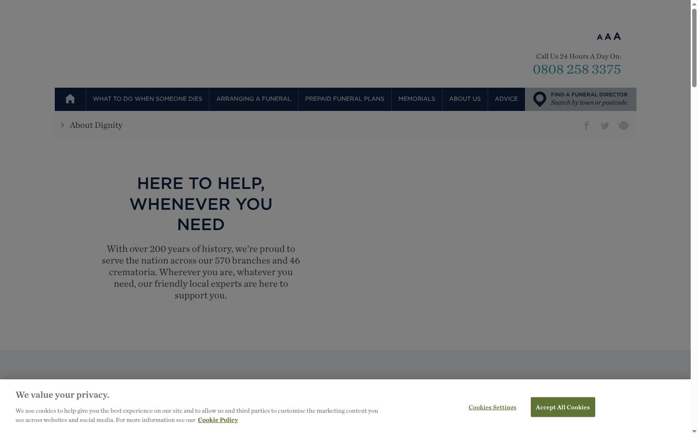 Screenshot of the consent banner shown before any interaction