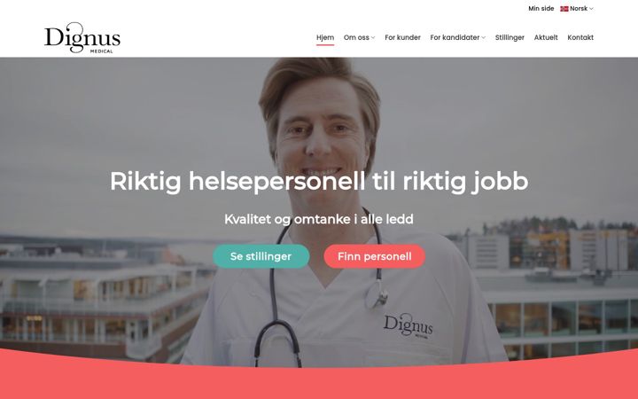 Screenshot ta' dignusmedical.no