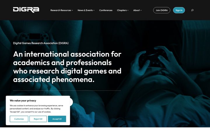 Screenshot of digra.org