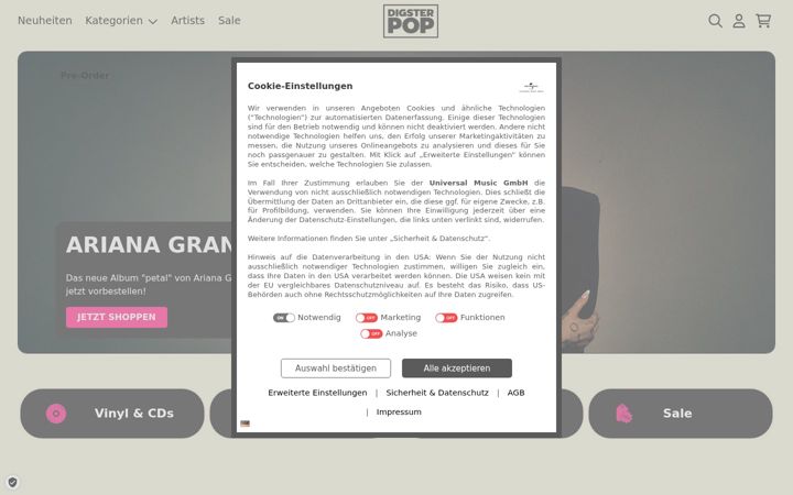 Screenshot of digsterpop.de