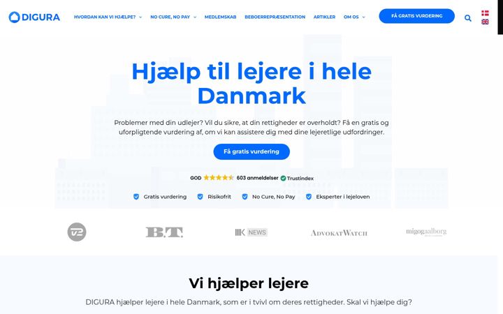 Screenshot of digura.dk