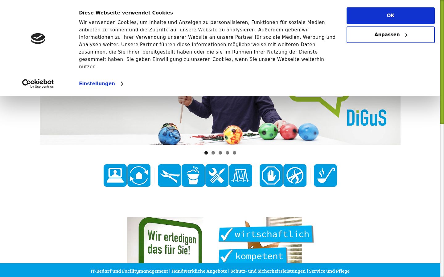 Screenshot des Einwilligungsbanners vor jeglicher Interaktion