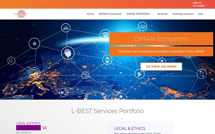 Screenshot of dih4ai-portal.eu