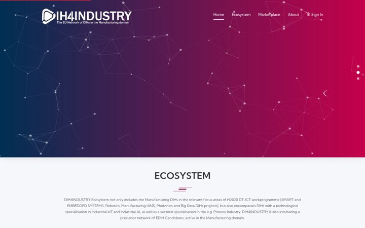 Screenshot of dih4industry.eu