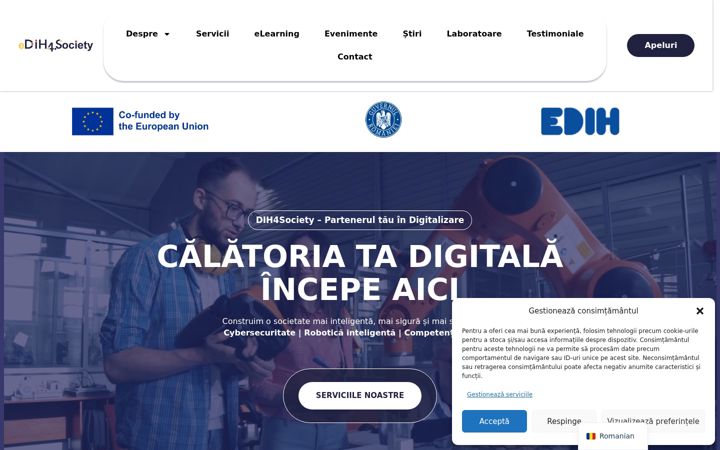 Skärmbild av dih4society.ro