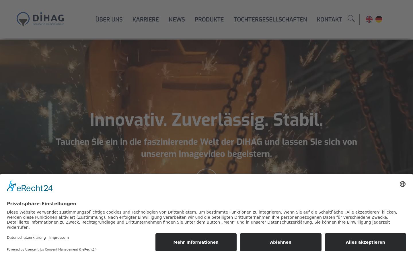 Screenshot of the consent banner shown before any interaction