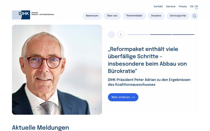 Screenshot of dihk.de