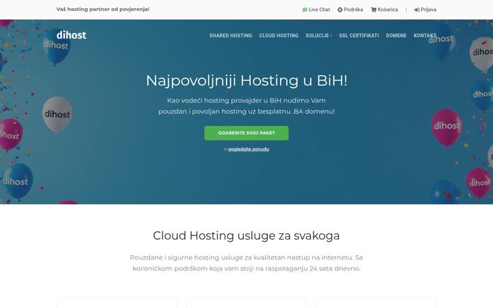 Screenshot of dihost.ba