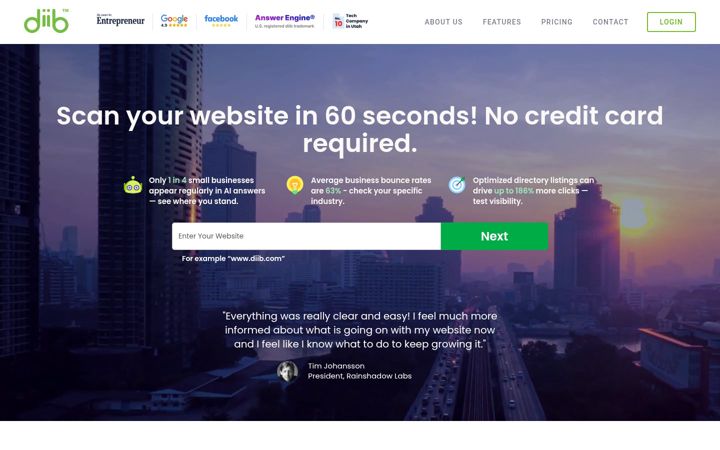 Screenshot of diib.com