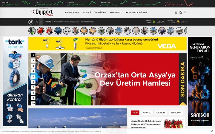 Screenshot of dijiporthaber.com